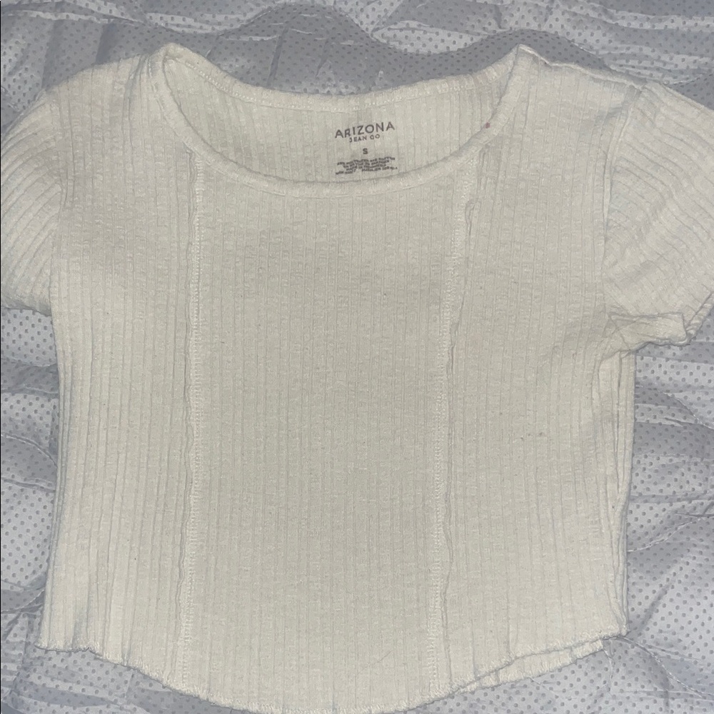 Arizona White Ribbed Knit Top